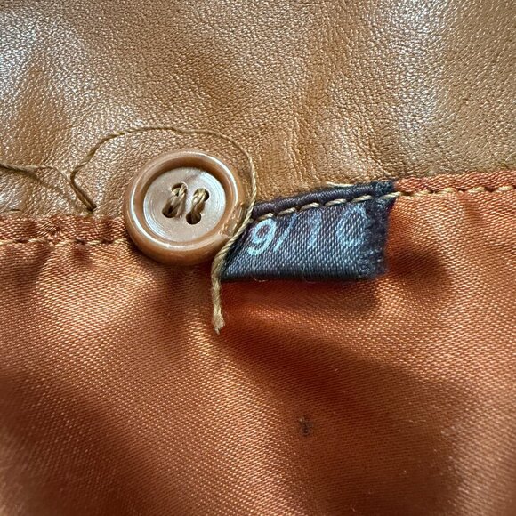 VINTAGE 70s Casual Corner Cognac Brown Leather Jacket XS/S - Picture 12 of 16